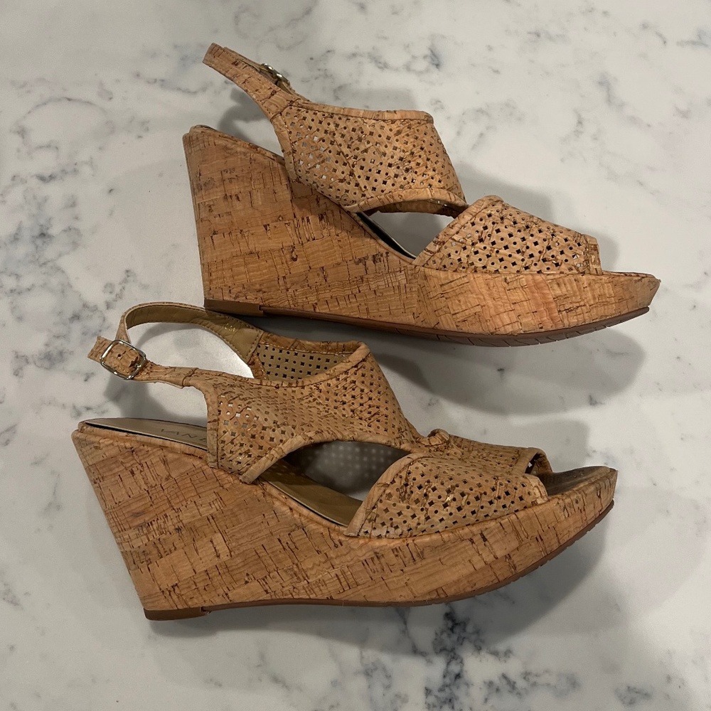 VANELi Eleni Natural Cork Wedges Size 10